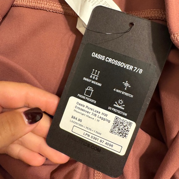 Fabletics Oasis PureLuxe HW Crossover 7/8 Legging Medium - Picture 7 of 7